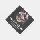 Halloween Skull-Liebe im ersten Fright-Brautparty Serviette (Ecke)