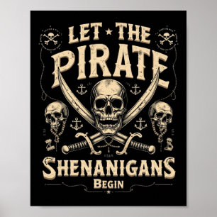 Halloween Skull Ließ The Pirate Shenanigans Beginn Poster