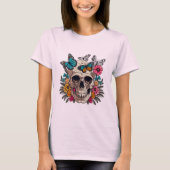 Halloween skull, life and death dance in harmony T-Shirt (Vorderseite)
