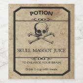 Halloween Skull Maggot Juice Apothekary Wine Label Weinetikett (Einzelnes Label)