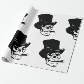 HALLOWEEN SKULL MIT HAT GESCHENKPAPIER (Ungerollt)