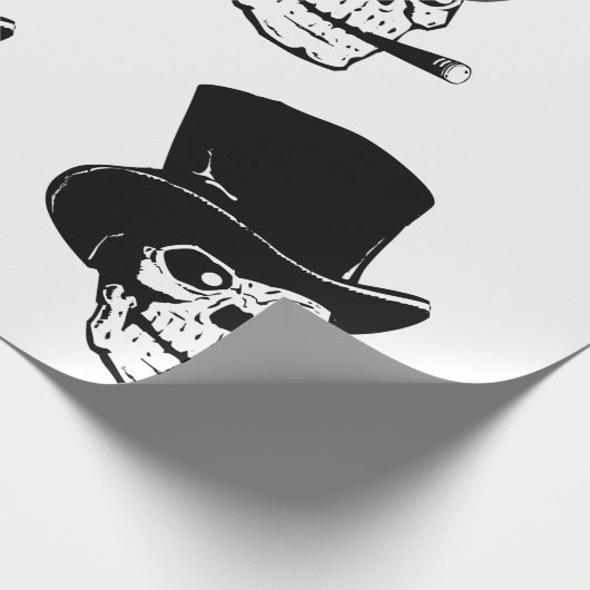 HALLOWEEN SKULL MIT HAT GESCHENKPAPIER (Ecke)
