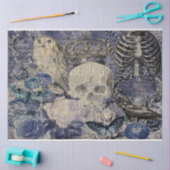 Halloween Skull mit Kronen und Eule Seidenpapier (Basteln)