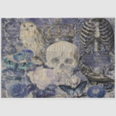 Halloween Skull mit Kronen und Eule Seidenpapier (Vorderseite)