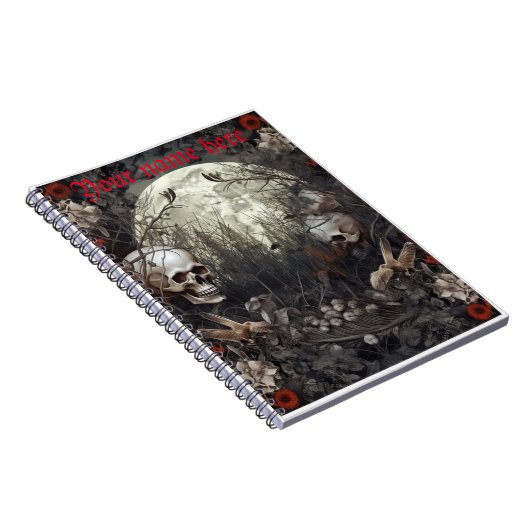 Halloween Skull-Notebook Notizblock (Rechte Seite)