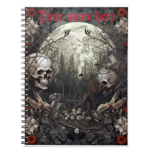 Halloween Skull-Notebook Notizblock (Vorderseite)