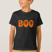 Halloween Skull Orange "Boo" T-Shirt (Vorderseite)