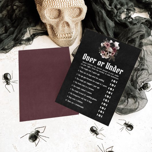 Halloween Skull Over oder Under Brautparty Game Einladung