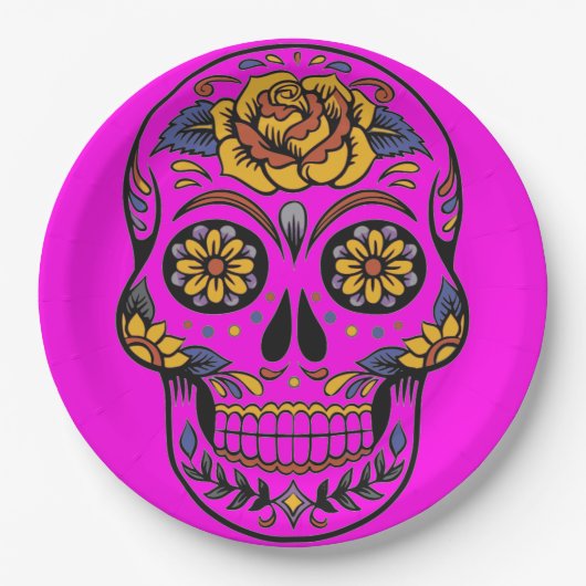 Halloween Skull Paper Plate Pappteller (Vorderseite)