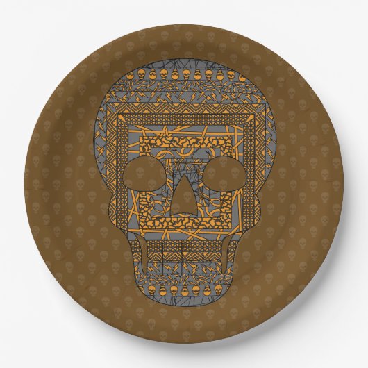 Halloween Skull Paper Plate Pappteller (Vorderseite)