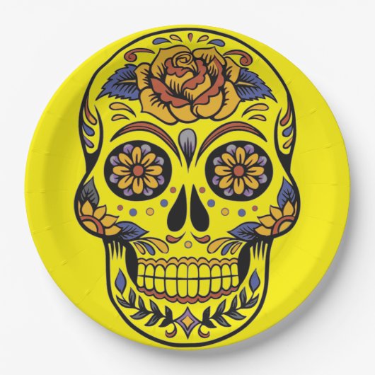 Halloween Skull Paper Plate Pappteller (Vorderseite)