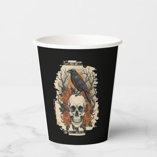 Halloween Skull Pappbecher (Vorderseite)