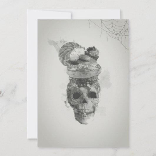 Halloween Skull-Party Einladung (Rückseite)