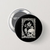 Halloween Skull Pastel Goth Blume Gothic Floral C Button (Vorne & Hinten)