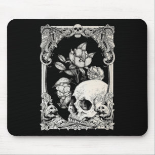 Halloween Skull Pastel Goth Blume Gothic Floral C Mousepad