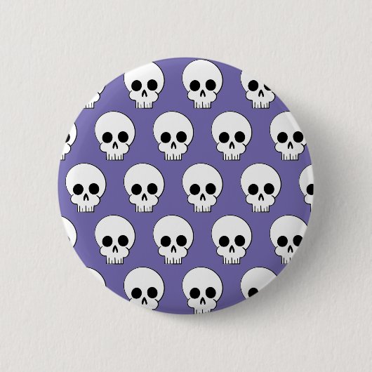 Halloween Skull Pattern Button (Vorderseite)