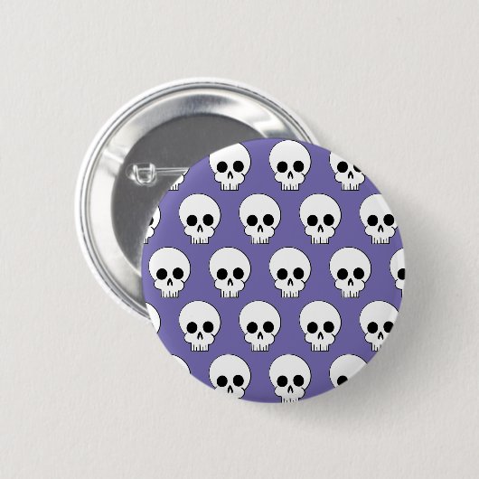 Halloween Skull Pattern Button (Vorne & Hinten)