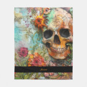 Halloween Skull Personalisiert Name Fleecedecke (Vorderseite)