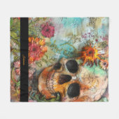 Halloween Skull Personalisiert Name Fleecedecke (Vorderseite (Horizontal))