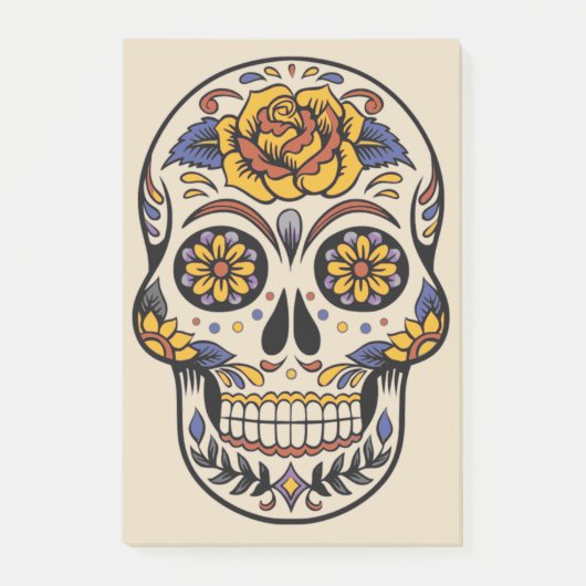 Halloween Skull Post-it Klebezettel (Vorderseite)
