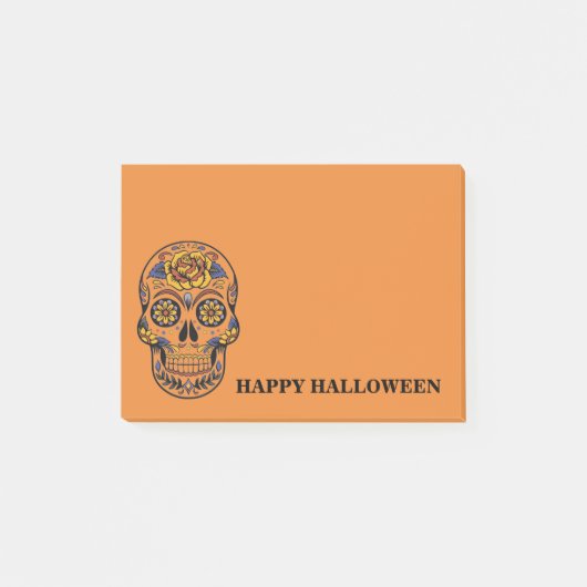 Halloween Skull Post-it Klebezettel (Vorderseite)