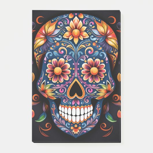 Halloween Skull Post-it Klebezettel (Vorderseite)