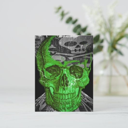 Halloween Skull Postkarte (Stehend Vorderseite)
