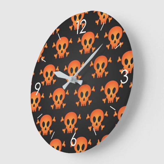 Halloween-Skull-Quadrat-Uhr Große Wanduhr (Winkel)