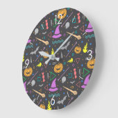 Halloween-Skull-Quadrat-Uhr Große Wanduhr (Winkel)