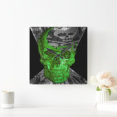 Halloween Skull Quadratische Wanduhr (Zuhause)
