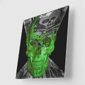 Halloween Skull Quadratische Wanduhr (Winkel)