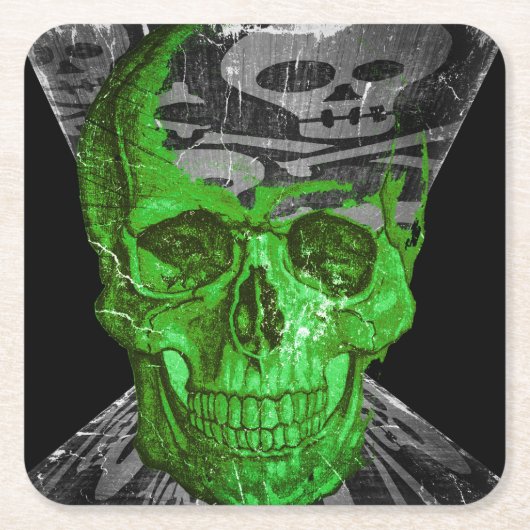 Halloween Skull Rechteckiger Pappuntersetzer (Vorderseite)