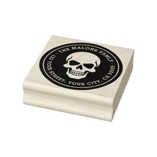 Halloween skull return address gummistempel (Stempel)