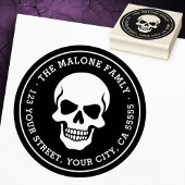Halloween skull return address gummistempel