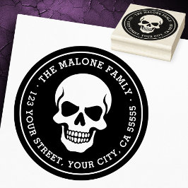 Halloween skull return address gummistempel