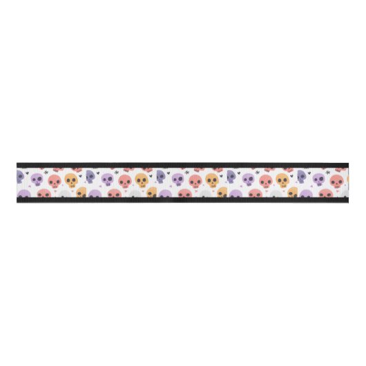 Halloween Skull Ribbon Ripsband (Vorderseite)