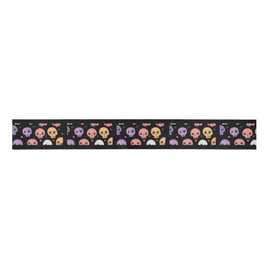 Halloween Skull Ribbon Ripsband (Vorderseite)