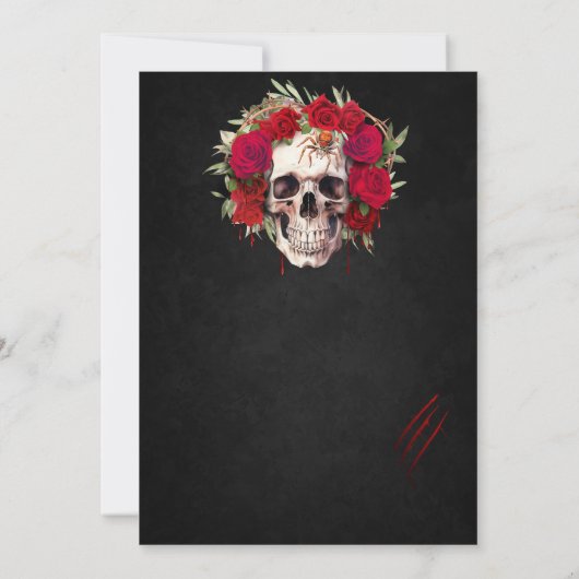 Halloween Skull Rose Party Einladung Erwachsene (Rückseite)