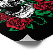 Halloween Skull Rose Skeleton Geschenkidee Poster (Ecke)