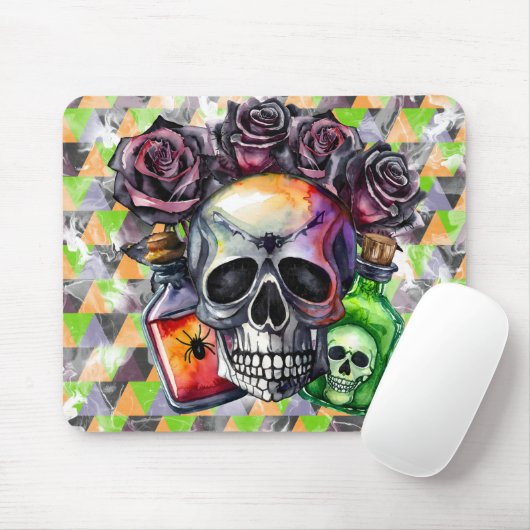 HALLOWEEN SKULL-ROSE UND -POSITIONEN MOUSEPAD (Mit Mouse)