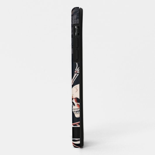 Halloween Skull Rote Rosen Personalisiert Case-Mate iPhone Hülle (Hinten/Links)