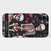 Halloween Skull Rote Rosen Personalisiert Case-Mate iPhone Hülle (Rückseite (Horizontal))