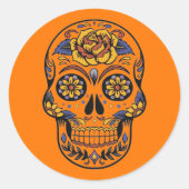 Halloween Skull Runder Aufkleber (Vorderseite)