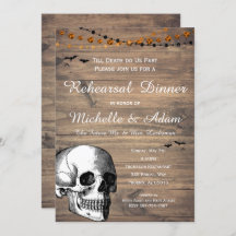 Halloween Skull Rustic Hochzeit Probe Dinner