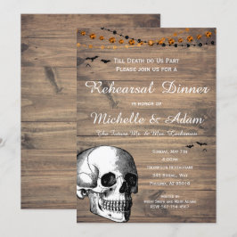 Halloween Skull Rustic Hochzeit Probe Dinner Einladung