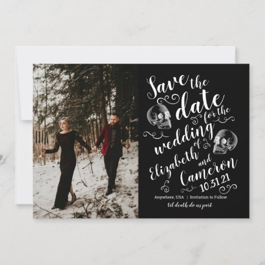 Halloween Skull Save the Date (Vorderseite)