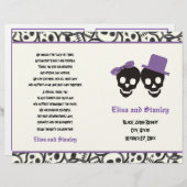 Halloween Skull Schwarz und lila Hochzeitsprogramm (Vorne/Hinten)