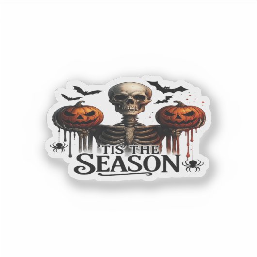 Halloween Skull Skeleton Aufkleber (Vorderseite)