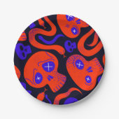 Halloween Skull & Snake Paper Plate Pappteller (Vorderseite)