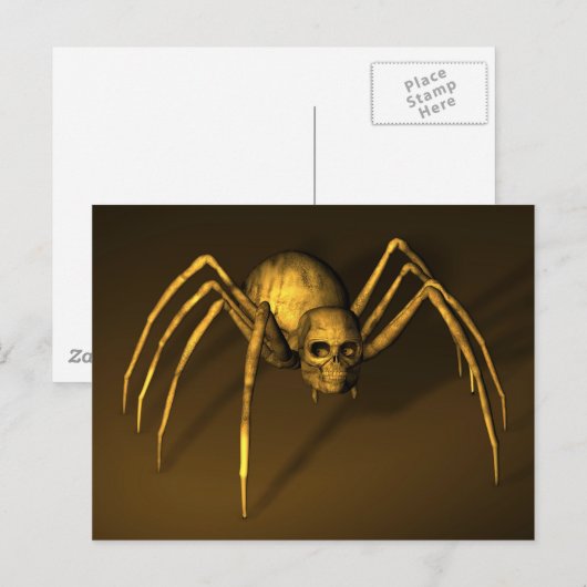 Halloween Skull Spider Postkarte (Vorne/Hinten)